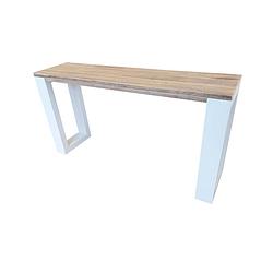 Foto van Wood4you - side table enkel steigerhout 160lx78hx38d cm wit