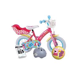 Foto van Volare kinderfiets peppa pig - 12 inch - roze + met fietshelm + accessoires