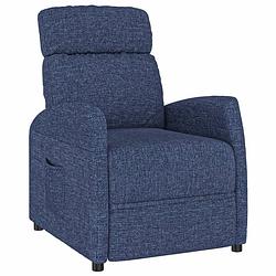 Foto van The living store fauteuil verstelbaar - blauw - 65x97x104.5 cm - 100% polyester