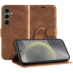 Foto van Just in case premium wallet case voor samsung s24 telefoonhoesje bruin