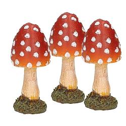 Foto van 3x stuks decoratie paddenstoelen vliegenzwammen 8 cm