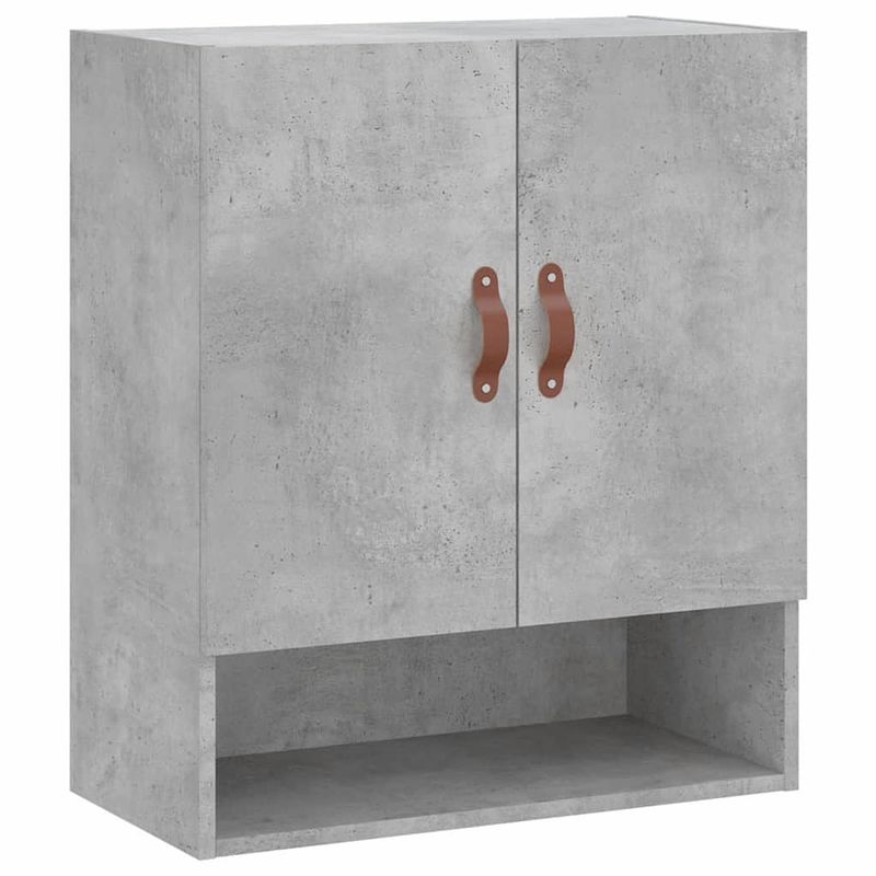 Foto van The living store wandkast betongrijs 60 x 31 x 70 cm - duurzaam bewerkt hout