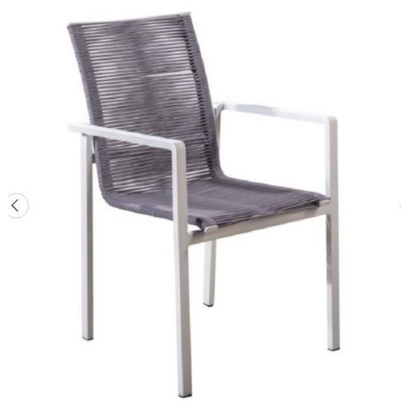 Foto van Yoi - ishi stackable dining chair alu white/rope light grey