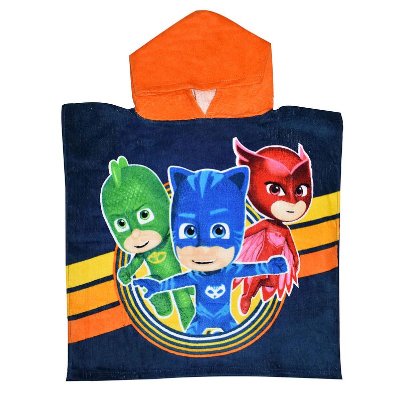 Foto van Disney badponcho pj masks junior 100 cm katoen blauw/oranje