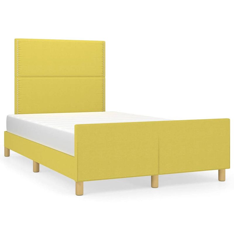 Foto van The living store bedframe groen - 203x126x118/128 cm - verstelbaar hoofdeinde - stabiele poten - multiplex lattenbodem