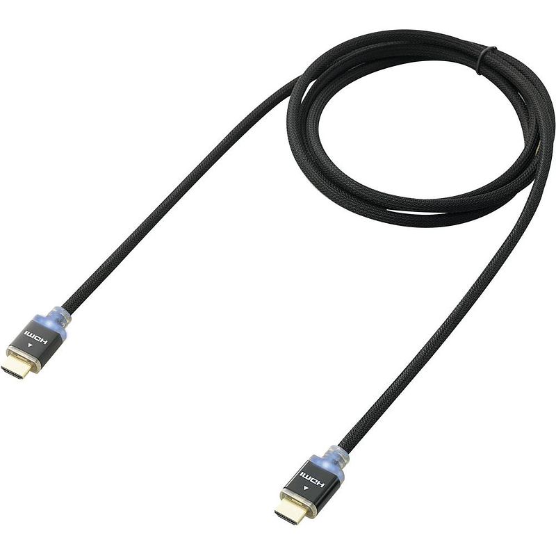 Foto van Speaka professional hdmi aansluitkabel hdmi-a stekker, hdmi-a stekker 1.00 m zwart sp-7870024 audio return channel (arc), vergulde steekcontacten, gesleeved,