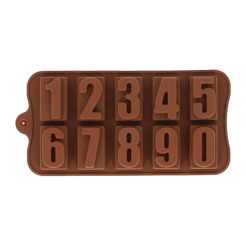 Foto van Krumble bakvorm cijfers 0 t/m 9 - silicoon - bruin