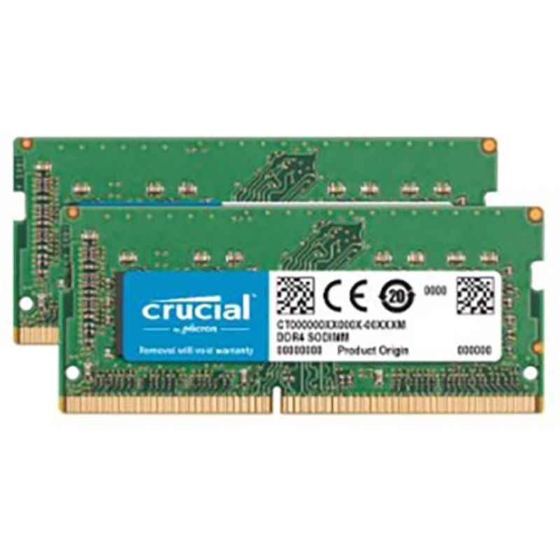 Foto van Crucial 16gb ddr4-2400 werkgeheugenset voor laptop ddr4 16 gb 2 x 8 gb 2400 mhz 260-pins so-dimm cl17 ct2k8g4s24am