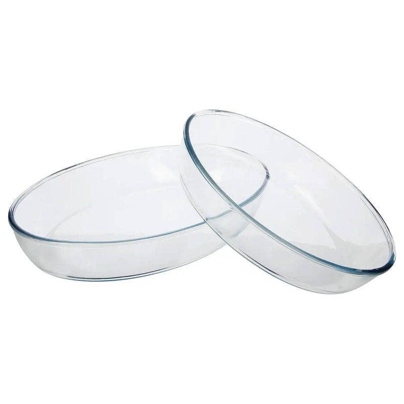 Foto van Ovenschaal transparant borosilicaatglas (2 pcs)