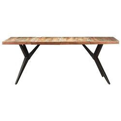 Foto van The living store houten eettafel - gerecycled hout - 200 x 90 x 76 cm