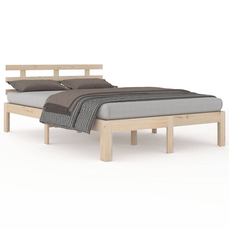 Foto van The living store houten bedframe - comfort - bedframes - 205.5 x 123.5 x 69.5 cm - massief grenenhout