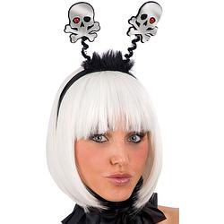 Foto van Carnival toys hoofdband schedels dames zilver/zwart one-size