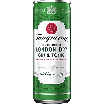 Foto van Tanqueray london dry gin & tonic 250ml bij jumbo