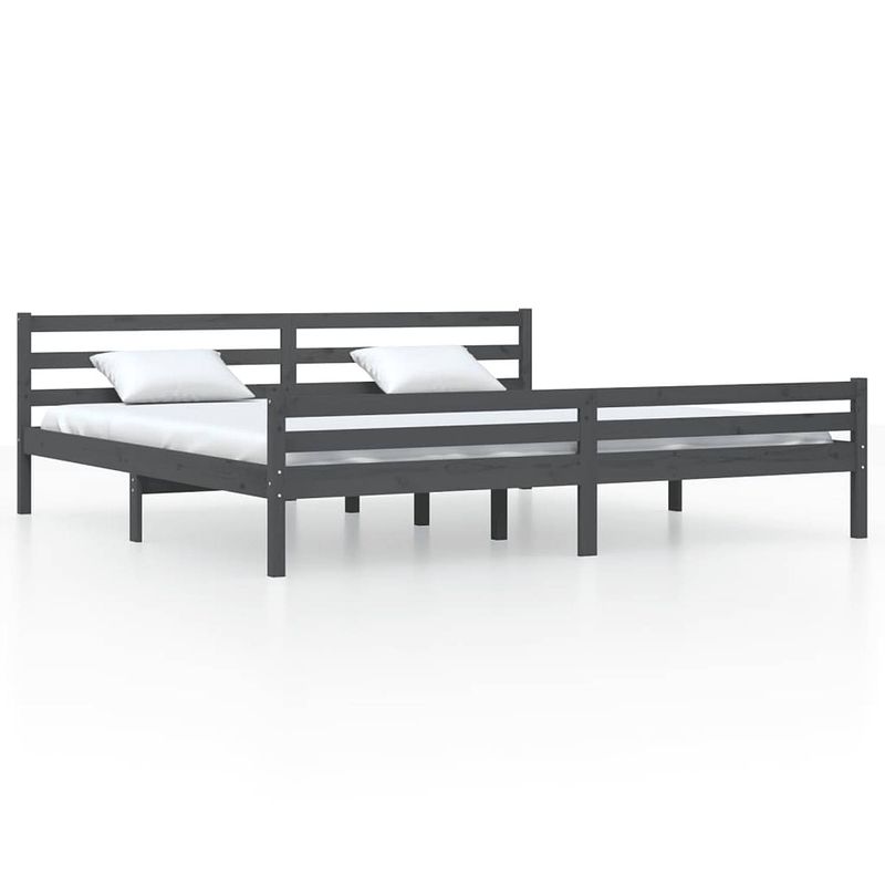 Foto van The living store houten bedframe - bedframe - 205.5 x 185.5 x 69.5 cm - hoogwaardig massief grenenhout