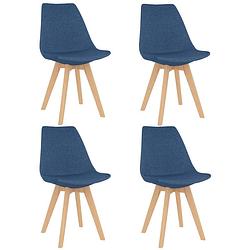 Foto van Vidaxl eetkamerstoelen 4 st stof blauw