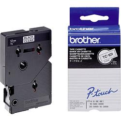 Foto van Brother tc tape voor p-touch 12 mm, zwart op transparant