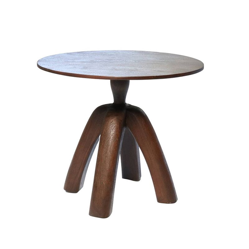 Foto van Giga meubel bijzettafel rond - bruin - hout - 50 cm - bijzettafel mia