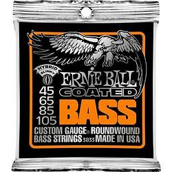 Foto van Ernie ball 3833 coated bass hybrid slinky 45- 105 snarenset
