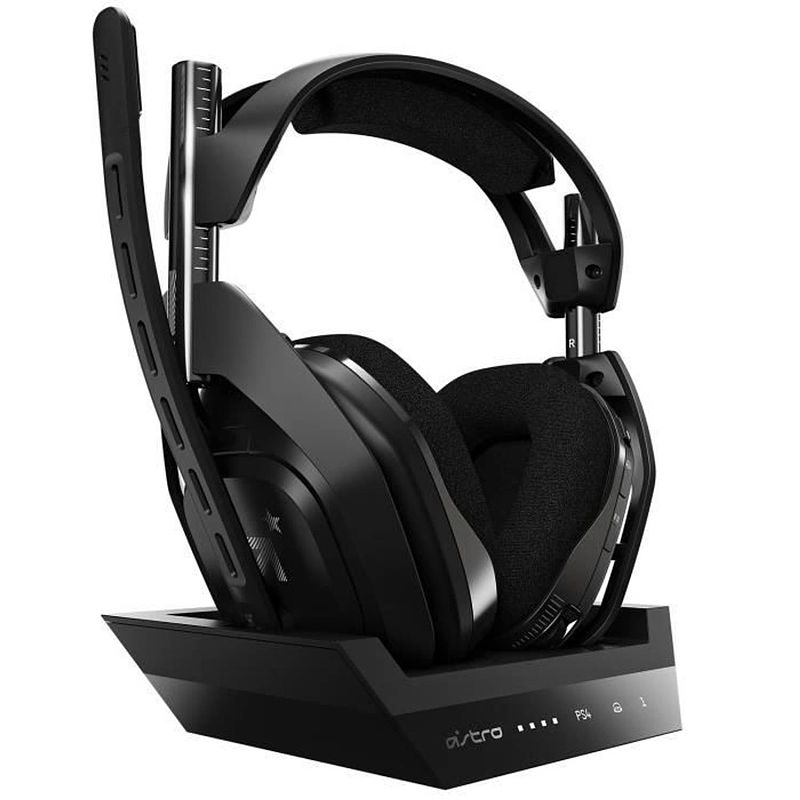 Foto van Astro a50 draadloze gaming headset + base station voor ps5, ps4 - zwart