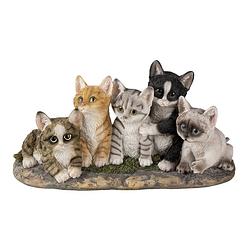 Foto van Clayre & eef decoratie beeld 32*13*16 cm meerkleurig kunststof katten