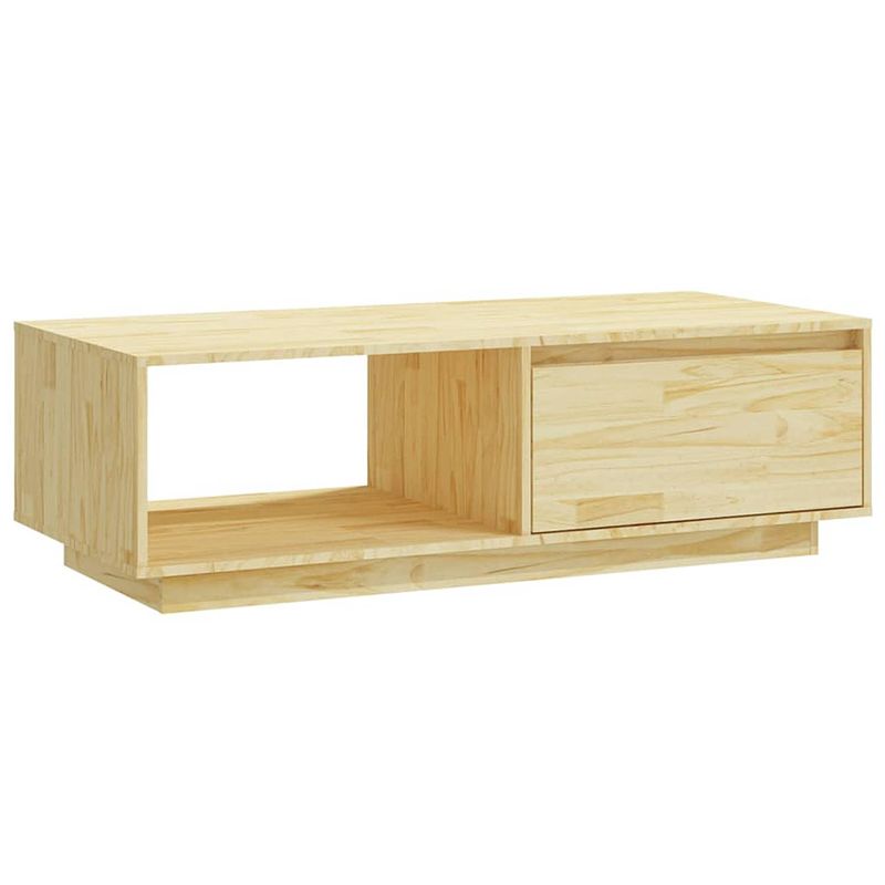 Foto van The living store banktafel - modern ontwerp - massief grenenhout - 110 x 50 x 33.5 cm - opbergschap