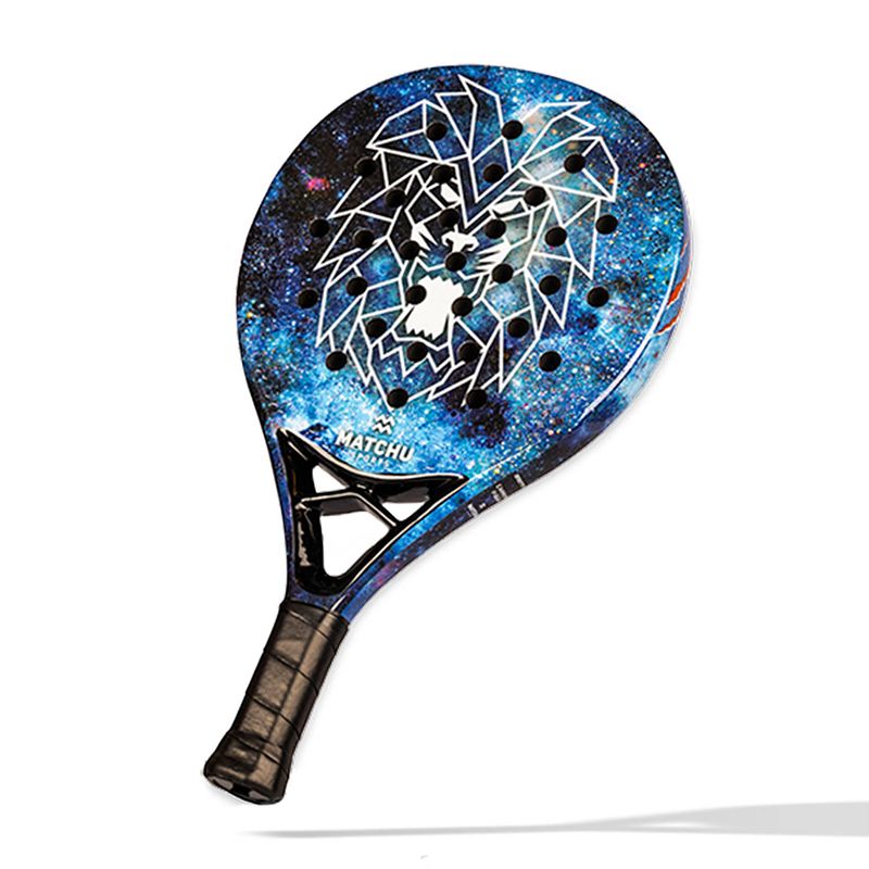 Foto van Matchu sports junior padel racket - lion - blauw - 100% carbon frame, fiberglass toplaag