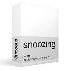 Foto van Snoozing badstof waterdicht pu hoeslaken - 80% katoen - 20% polyester - 1-persoons (80x220 cm) - wit