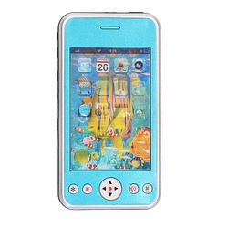 Foto van Speelgoed smartphone/mobiele telefoon blauw met licht en geluid 11 cm - speelgoedtelefoons