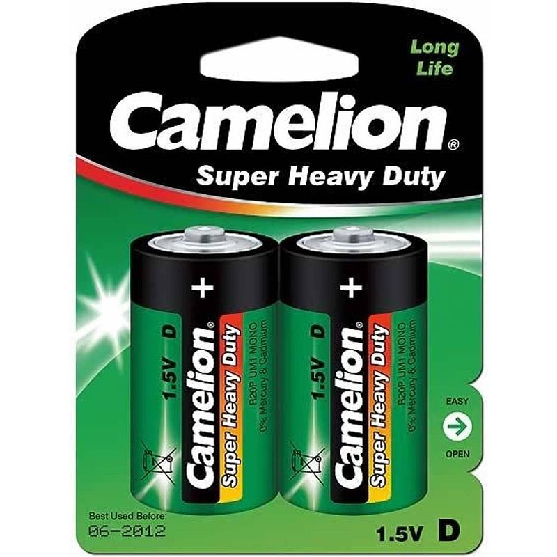 Foto van Camelion batterijen longlife r20p 1.5v 2 stuks