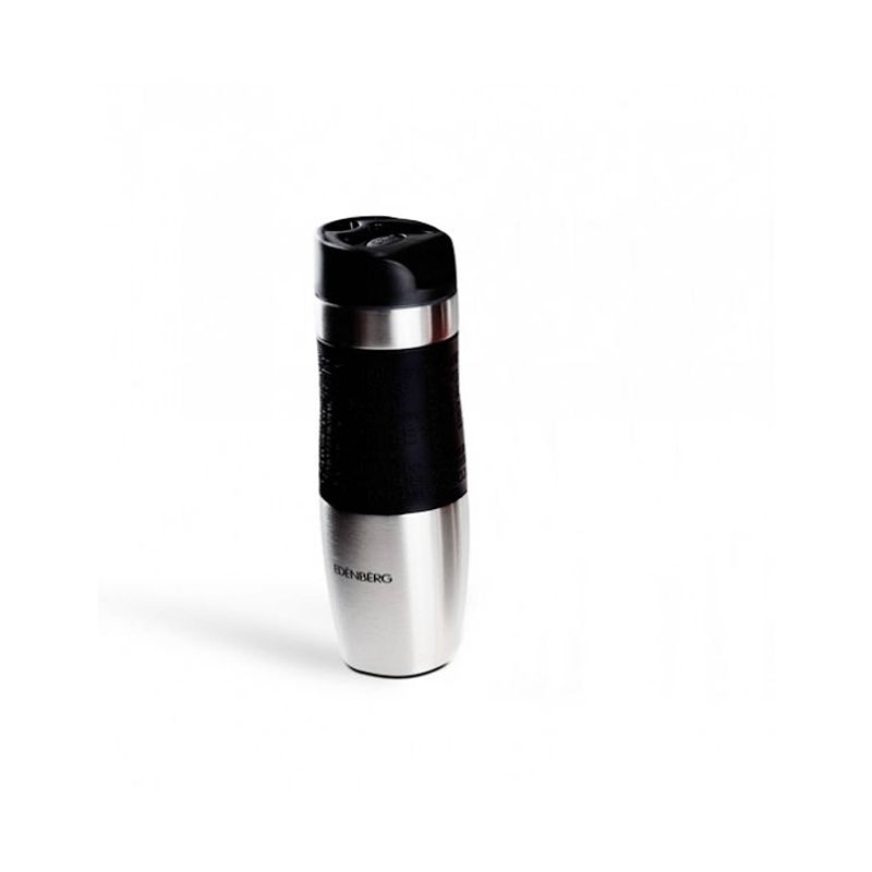 Foto van Edënbërg thermosfles in rvs - travel mug - thermos beker - 480 ml - zwart