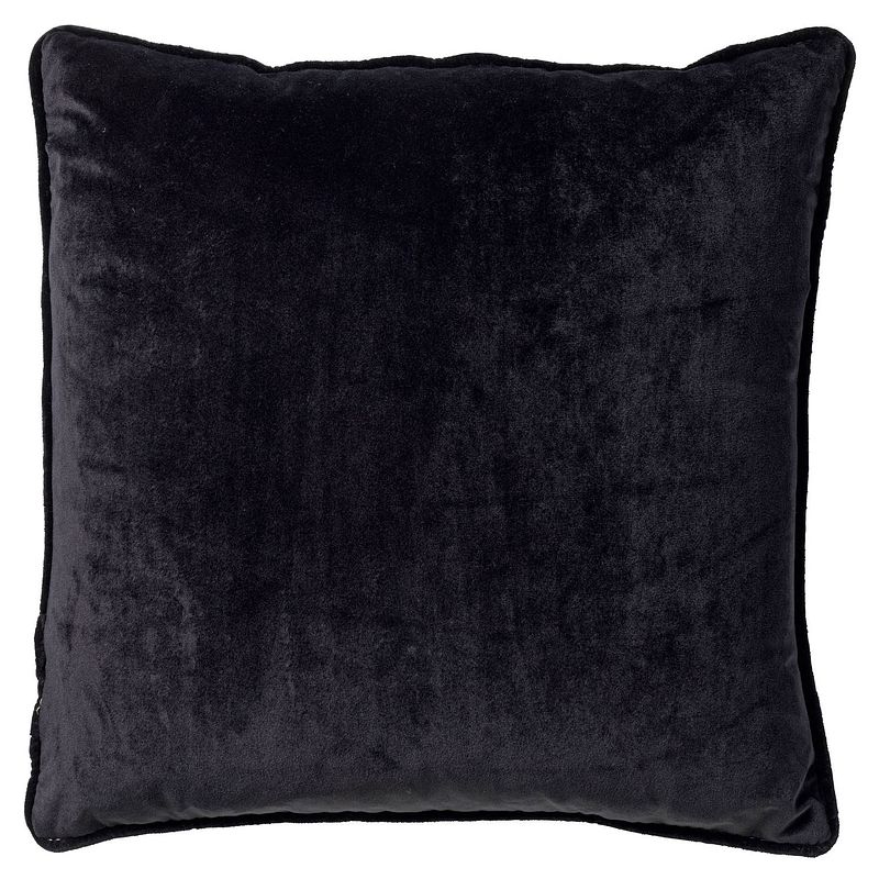 Foto van Dutch decor finn - kussenhoes velvet raven 45x45 cm - zwart - zwart