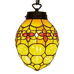 Foto van Haes deco - hanglamp tiffany ei geel ø 24x155 cm e14/max 1x40w