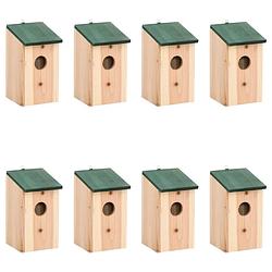 Foto van Vidaxl vogelhuisjes 8 st 12x12x22 cm hout