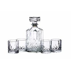 Foto van Barcraft glazenset whisky 900 ml glas transparant 5-delig