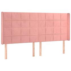 Foto van Vidaxl hoofdbord met randen 203x16x118/128 cm fluweel roze