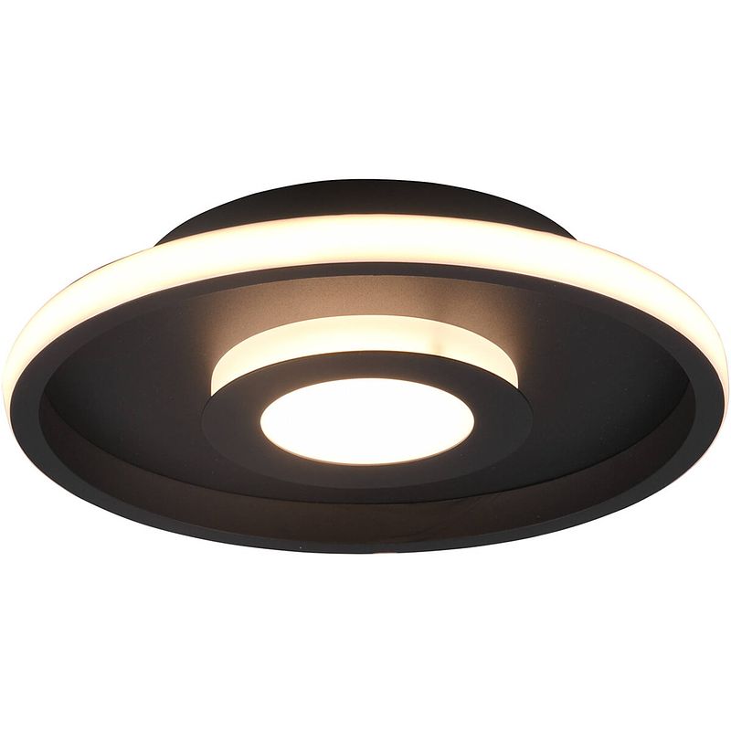 Foto van Led plafondlamp - badkamerlamp - trion asmaya - opbouw rond 28w - spatwaterdicht ip44 - dimbaar - warm wit 3000k - mat