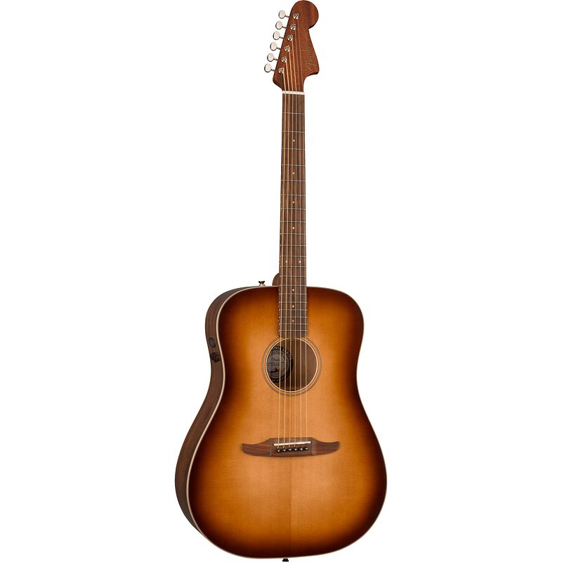 Foto van Fender redondo classic gloss aged cognac burst elektrisch-akoestische westerngitaar met gigbag