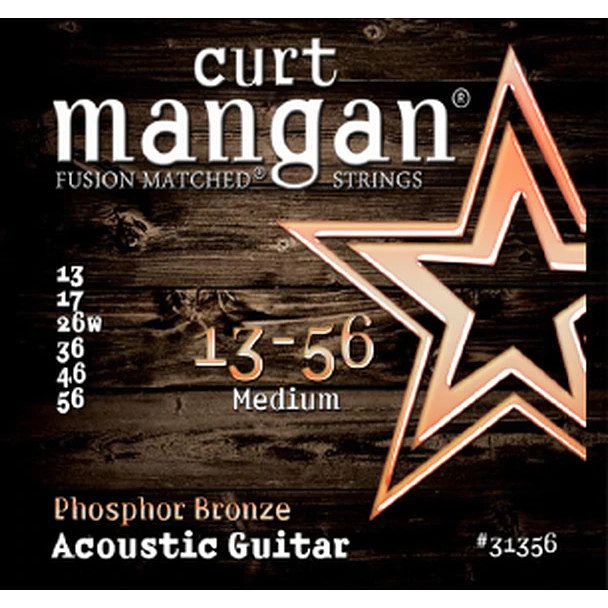 Foto van Curt mangan phosphor bronze 13-56 medium snarenset voor staalsnarige akoestische gitaar
