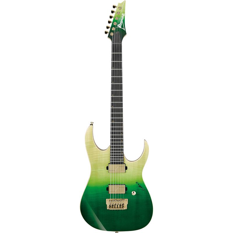 Foto van Ibanez luke hoskin signature lhm1 transparent green gradation