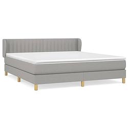 Foto van The living store boxspringbed - rustgevend slapen - bed 203x183x78/88 cm - lichtgrijs