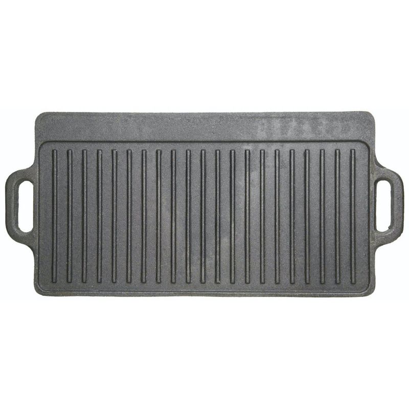 Foto van Gietijzeren grillplaat dubbelzijdig - 45cm x 23cm - kitchencraft cast iron