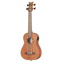 Foto van Ortega lizzy-bs-gb-l lizard series short scale left-handed uke bass linkshandige e/a bas ukelele met gigbag