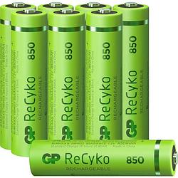 Foto van Gp batteries recyko+ hr03 oplaadbare aaa batterij (potlood) nimh 850 mah 1.2 v 8 stuk(s)