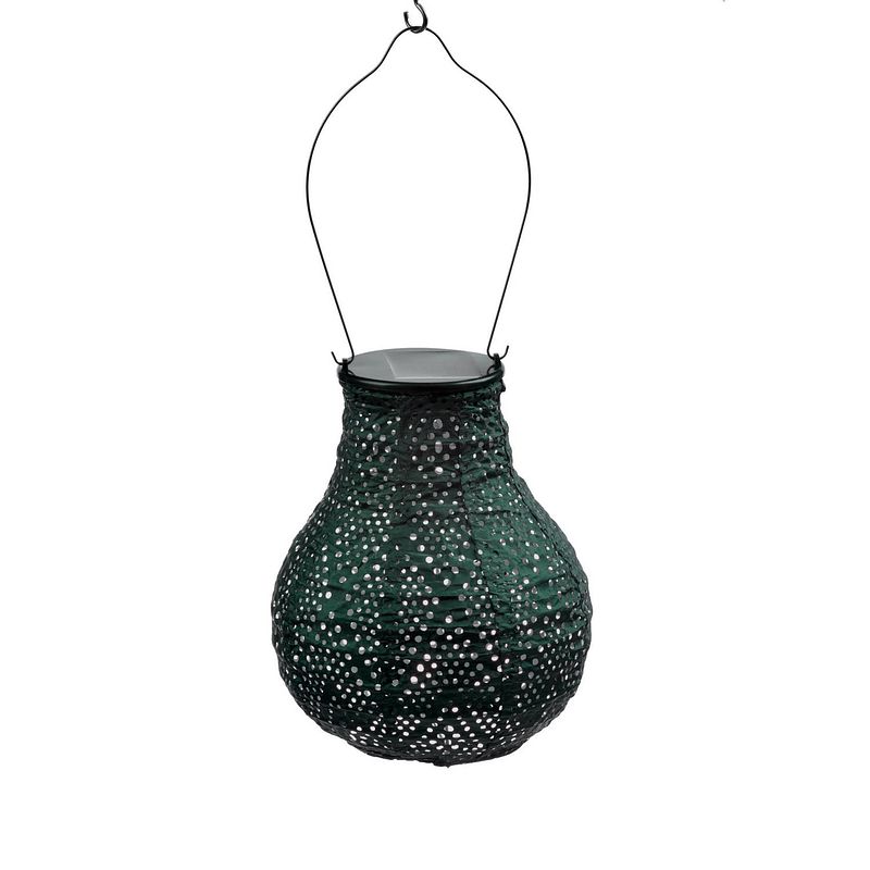 Foto van Lumiz solar lampion ikat bulb - 16 cm - groen