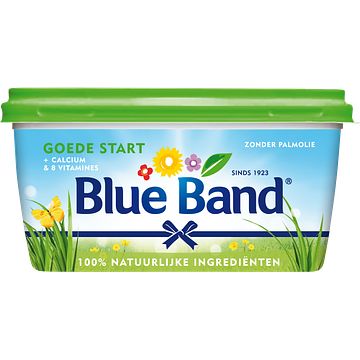 Foto van Blue band goede start! halvarine vegan en 100% plantaardig met 8 vitamines kuip 500g bij jumbo