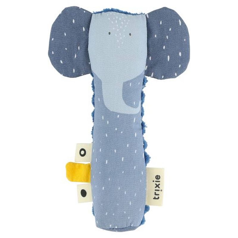 Foto van Trixie knijprammelaar mrs. elephant 16 x 5,5 cm katoen blauw