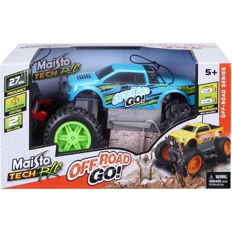 Foto van Maisto tech r/c off road go! bestuurbare auto - blauw of geel