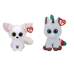 Foto van Ty - knuffel - beanie boo's - phoenix fox & christmas unicorn