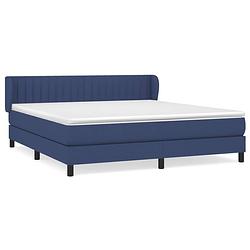 Foto van The living store boxspringbed - comfort - bed - 203 x 183 x 78/88 cm - blauw