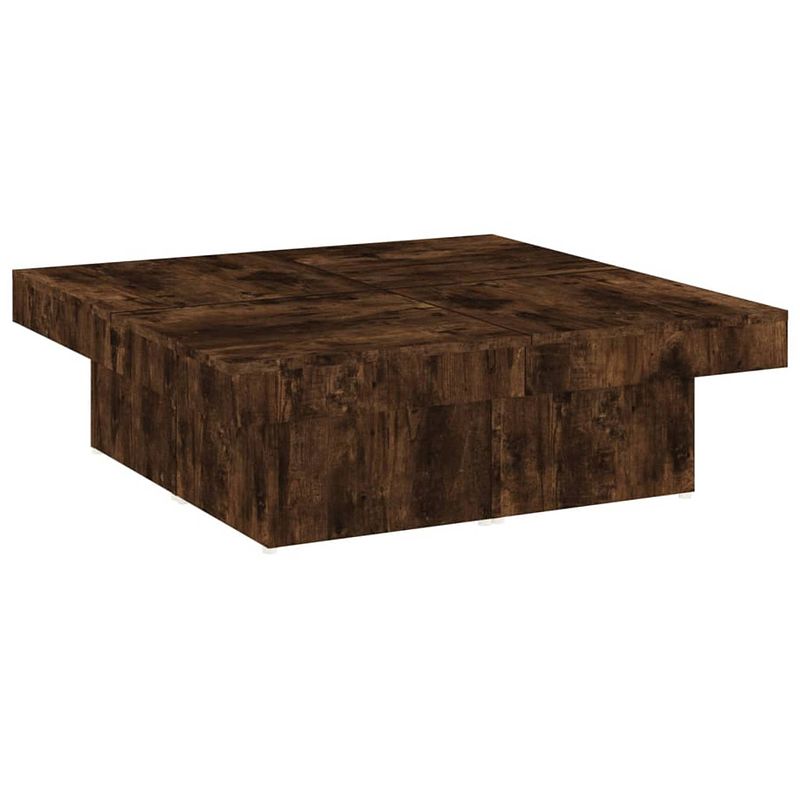 Foto van Vidaxl salontafel 90x90x28 cm bewerkt hout gerookt eikenkleurig